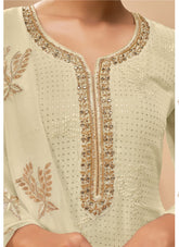 Fine and Dandy Looking Salwar Suit in Light Pista Color